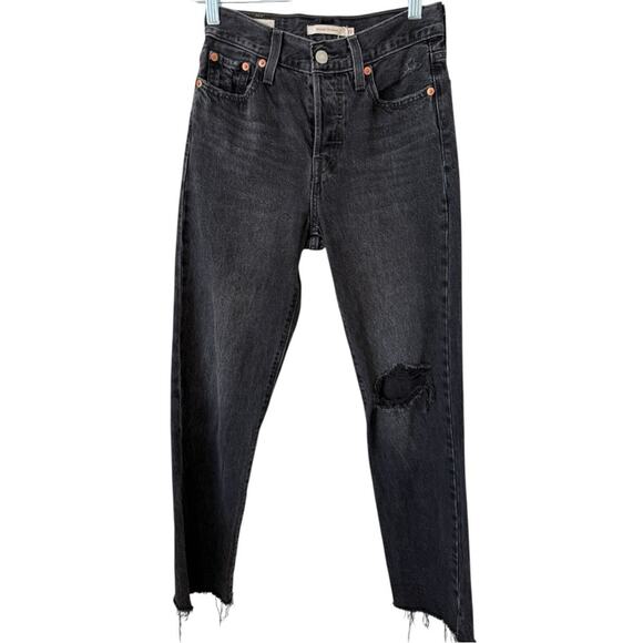 Levi's Wedgie Straight black distressed Jean Sz.23 Bikercore, grunge. - Picture 3 of 6